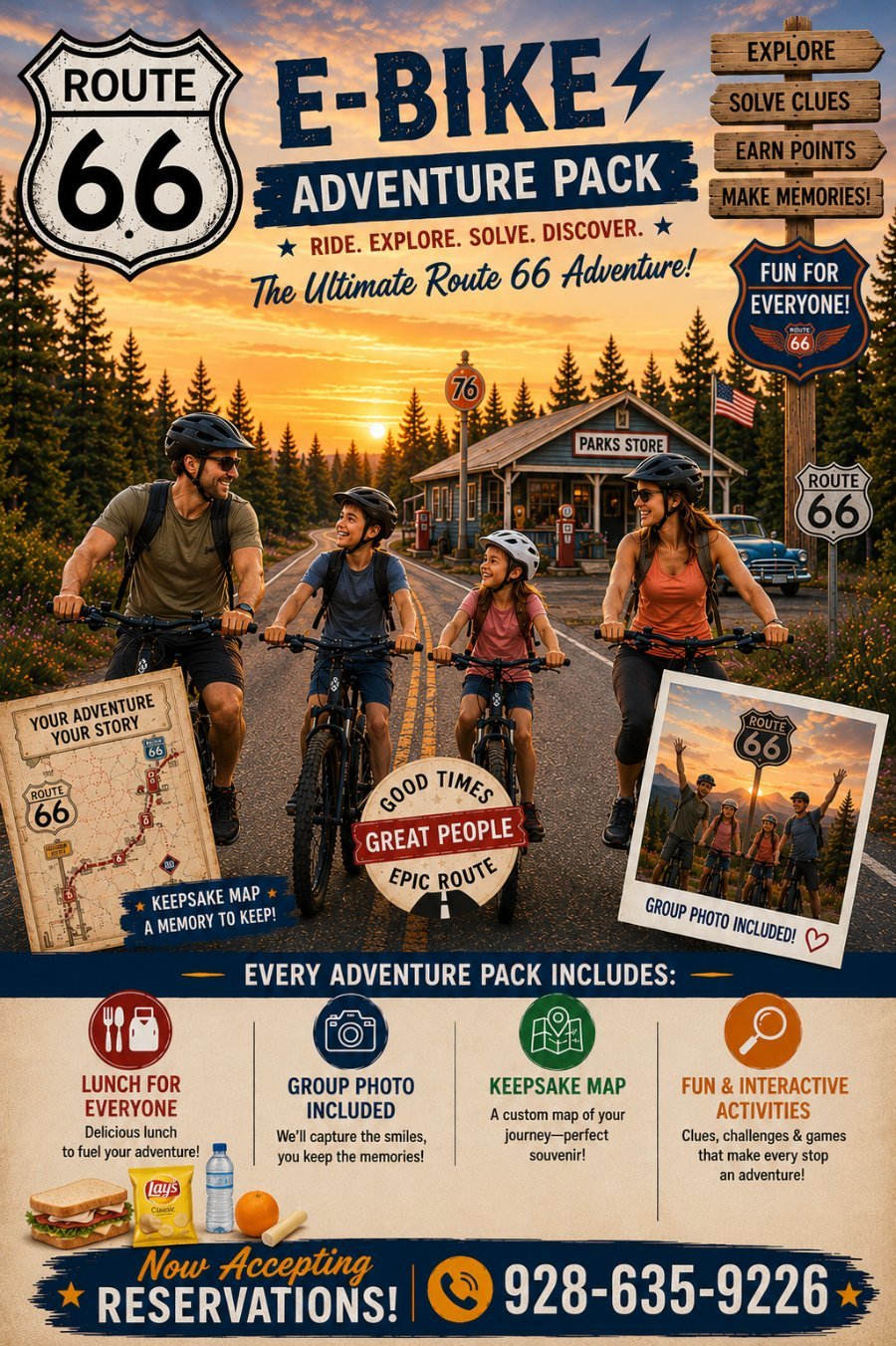 E-bike rental for the Route 66 trail scavenger hunt