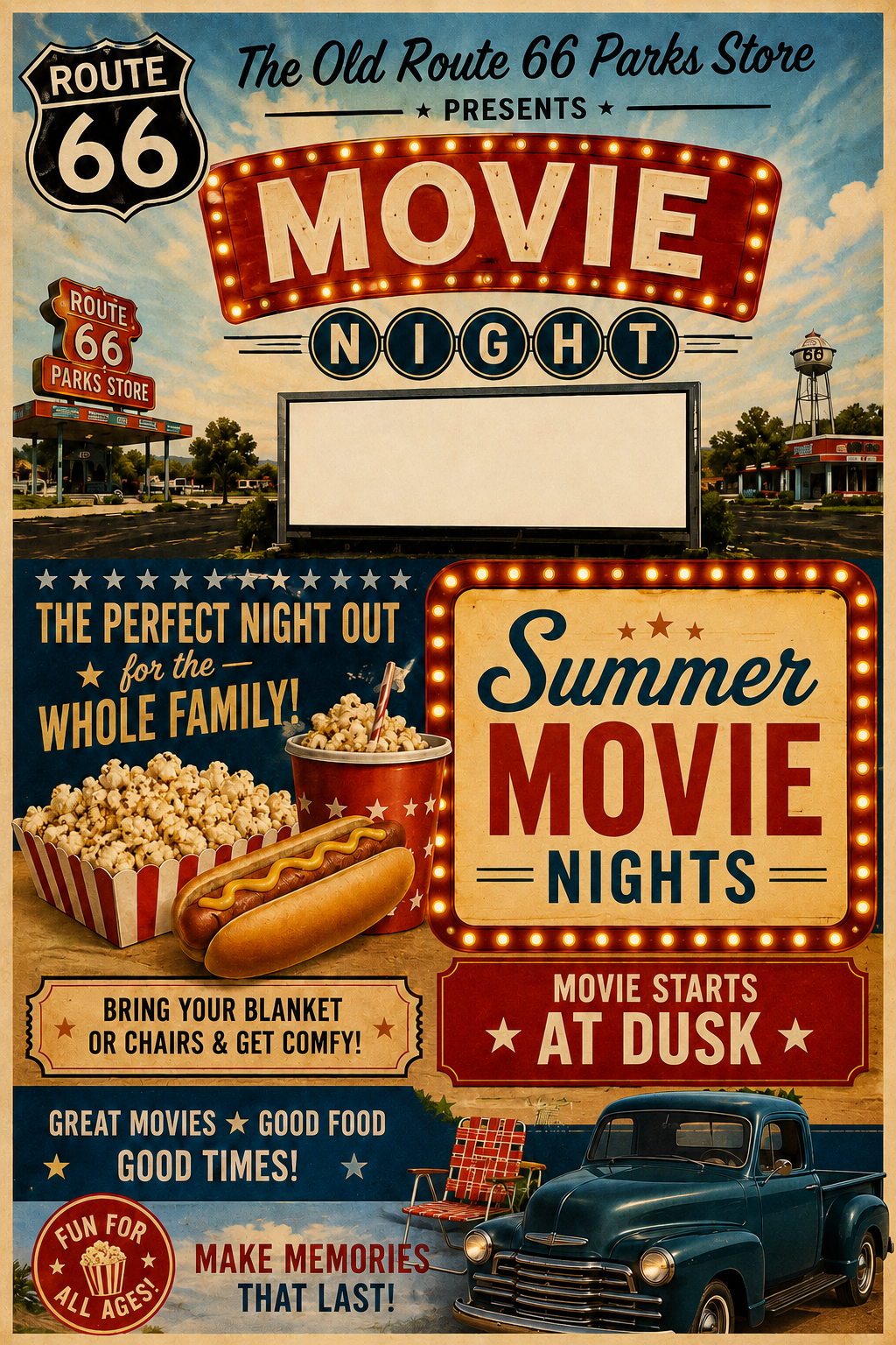 Movies on the Mother Road — Summer Movie Nights poster